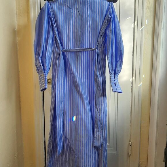 NEW WITH TAGS Pink Memories Long Striped Shirt with Lace Detail - 40 - Picture 3 of 6